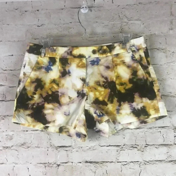 Women's J. Crew Yellow Watercolor Shorts Size 2 - Picture 1 of 7